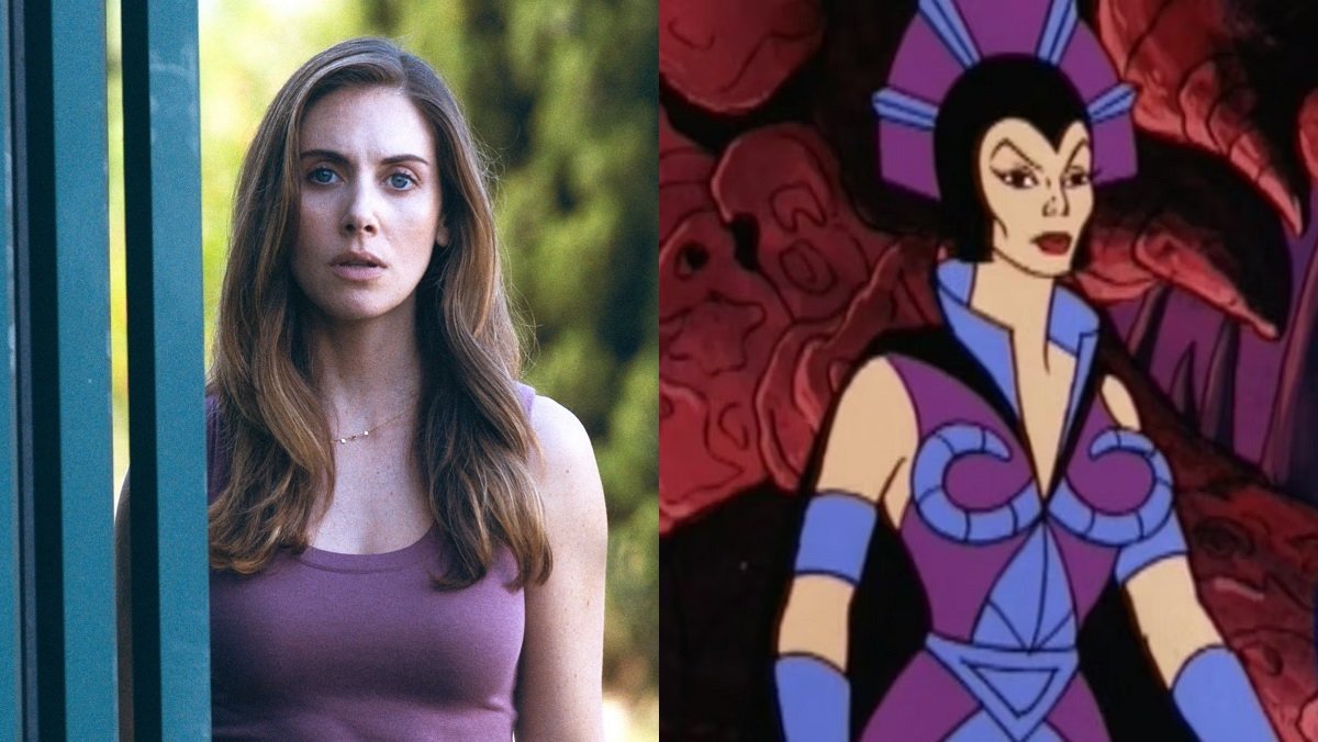Alison Brie (in her film Somebody I Used to Know); the animated villainess Evil-Lyn.