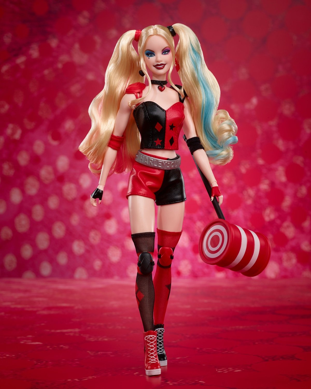 Mattel's Harley Quinn Barbie Doll in action.