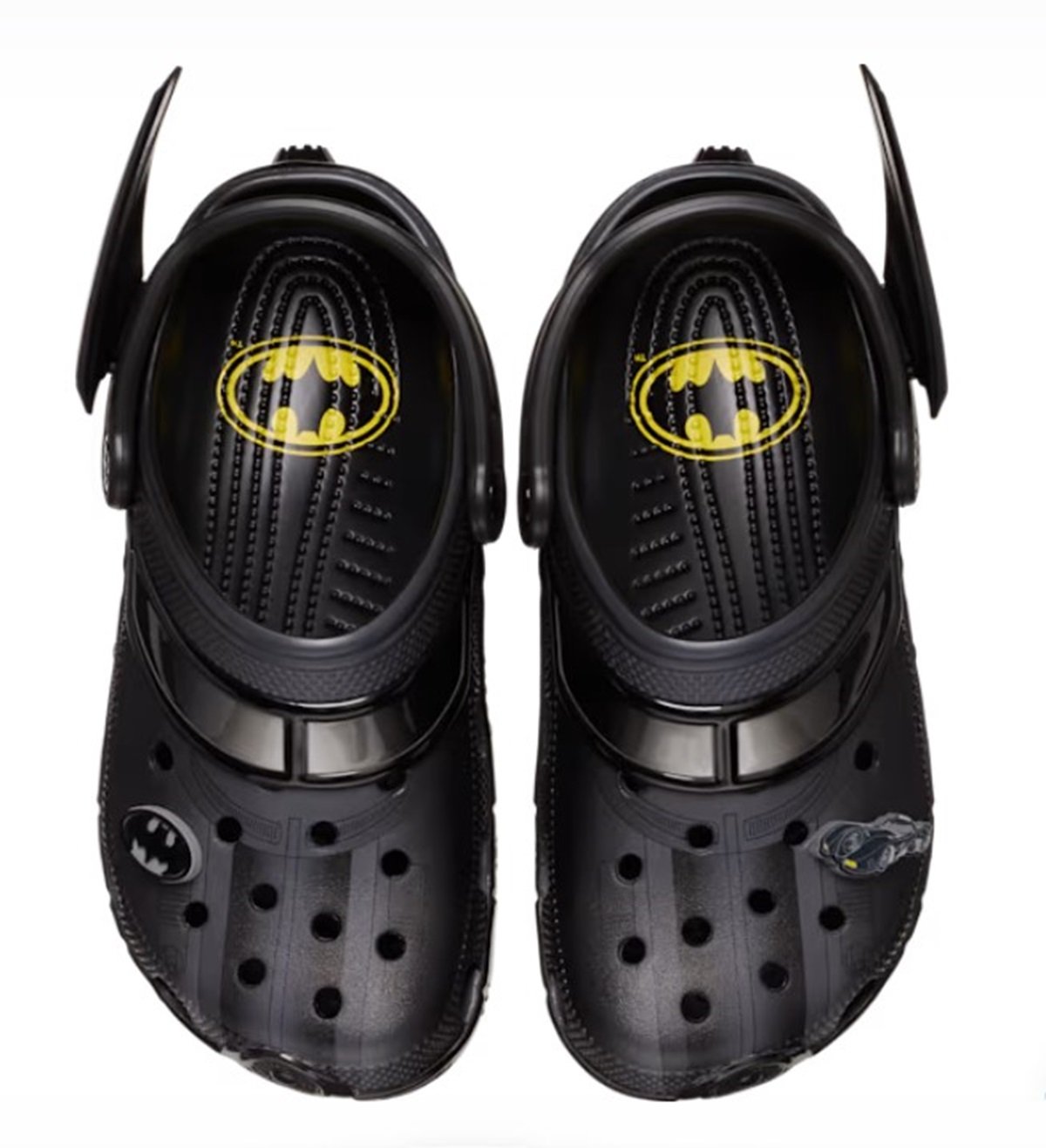 Batmobile Crocs, above view.