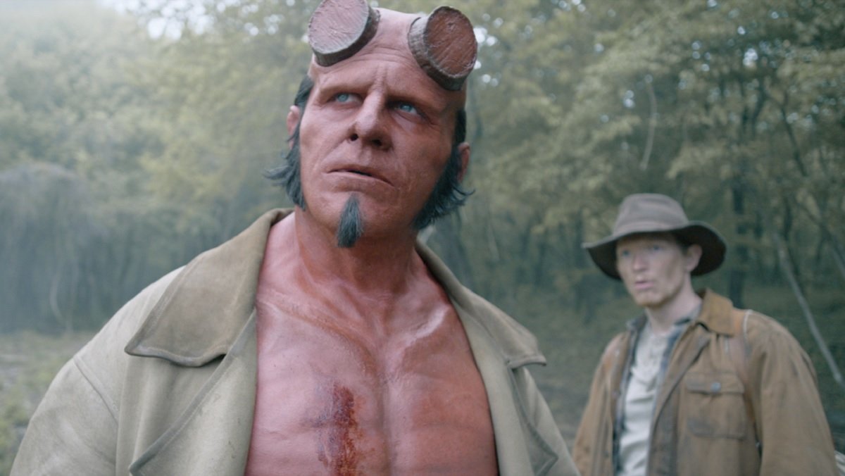 Hellboy (Jack Kesy) looks concerned in the trailer for Hellboy: The Crooked Man.