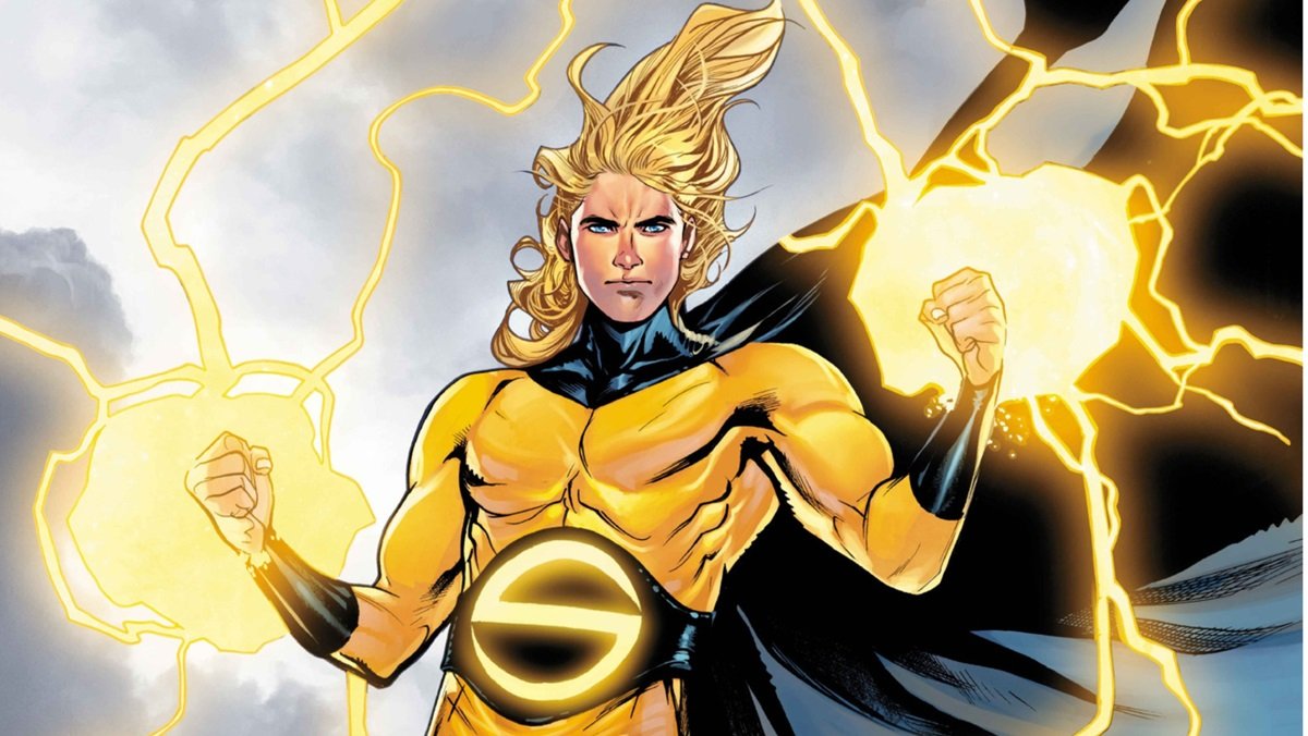 Marvel Comics' Sentry displaying his full power.