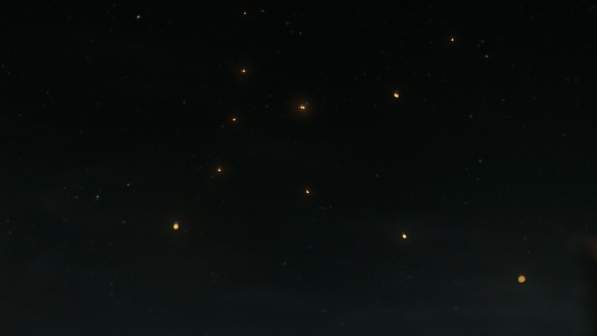 The Constellation of stars the Stranger made with fireflies on The Lord of the Rings