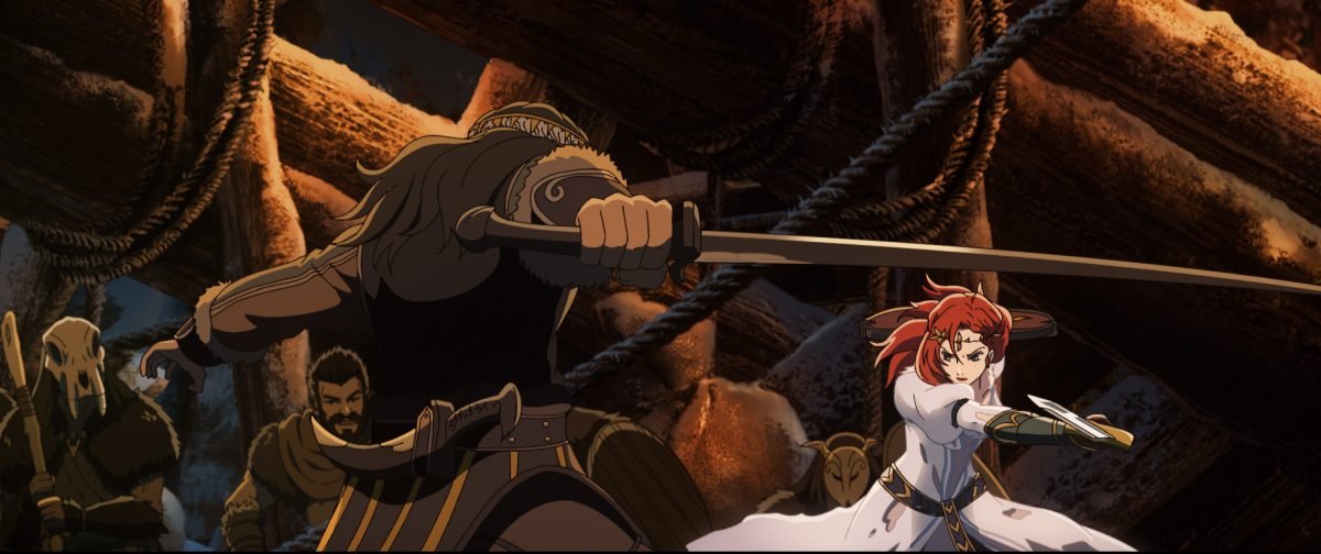 The Lord of the Rings The War of the Rohirrim anime movie trailer wulf and hera fighting